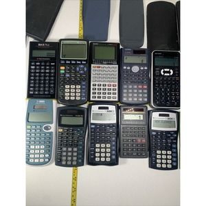 calculator Lot Of 11 Texas Instrument BA II Plus, 83 Plus, Casio, Sharp, Parts